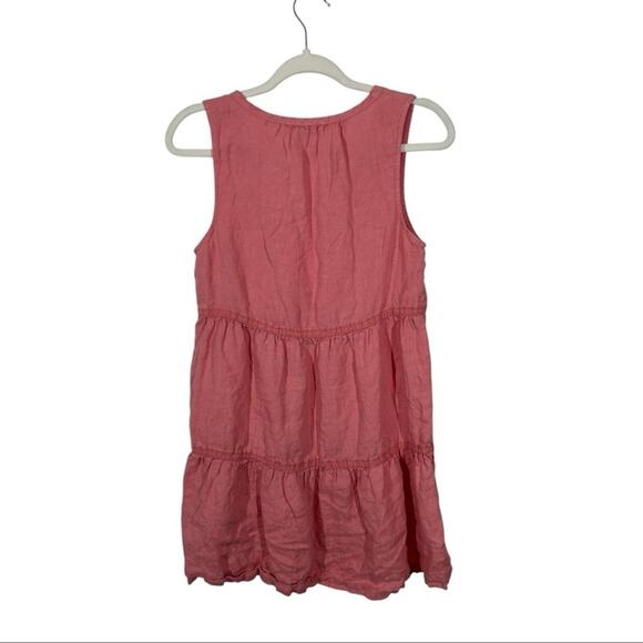 Lucky Brand Pink Linen Tiered Babydoll Mini Dress Small - Picture 6 of 12